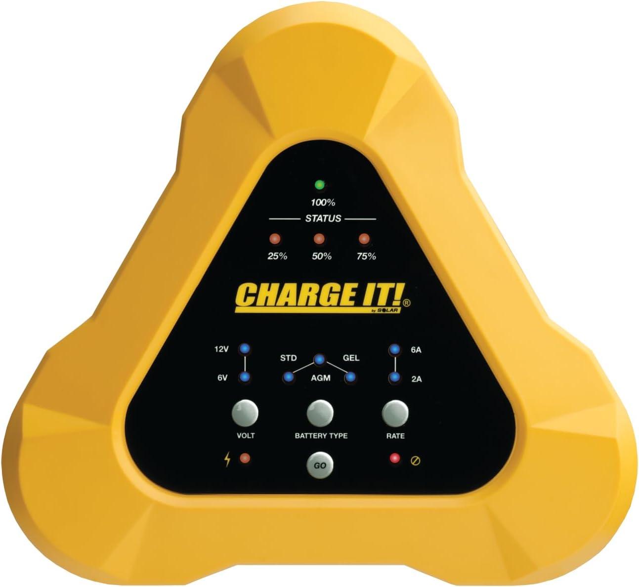 imageClore Automotive CHARGE IT 4506 612V 62 Amp Smart Charger YellowOne Size