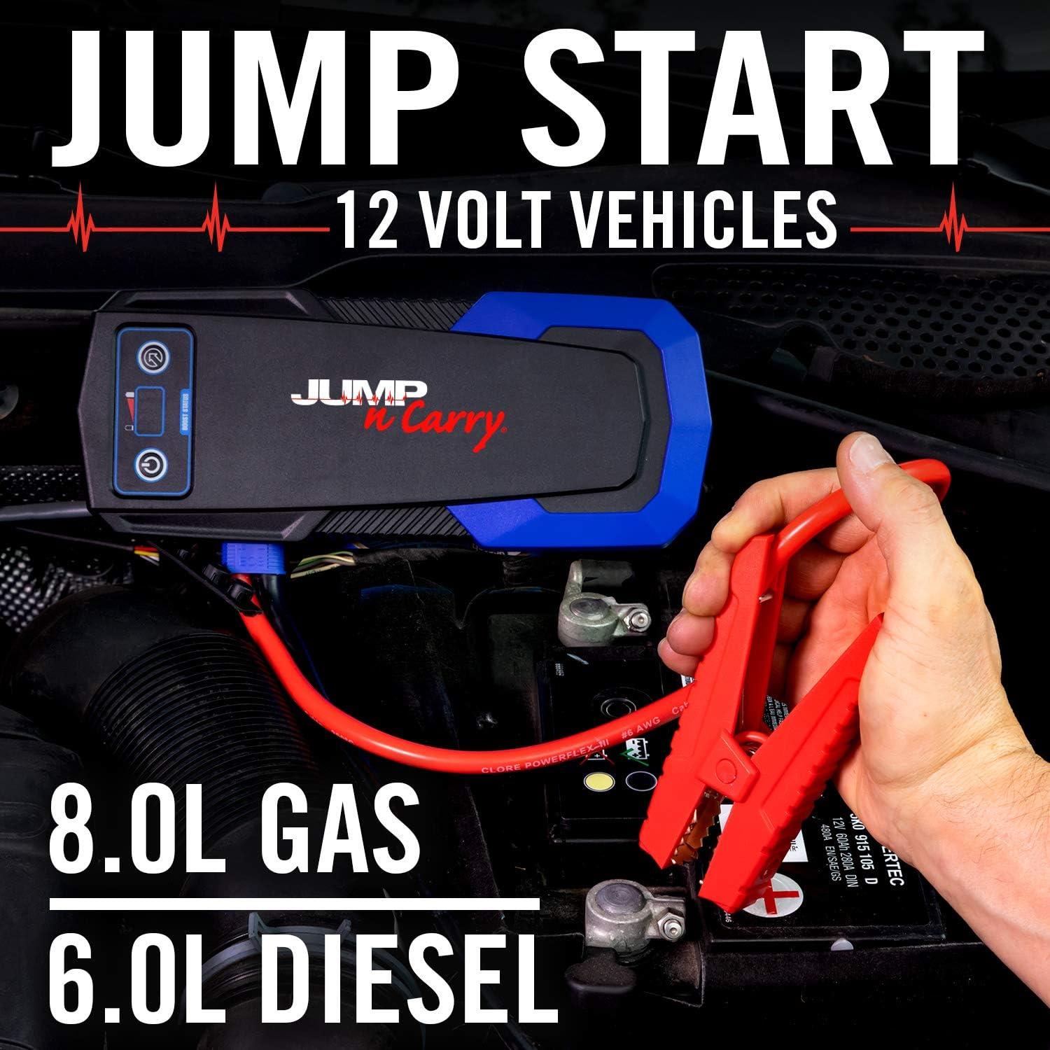 imageClore Automotive JNC325 JumpNCarry 2000A 12 Volt Jump Starter for up to 80L Gasoline and 60L Diesel Engines2000A