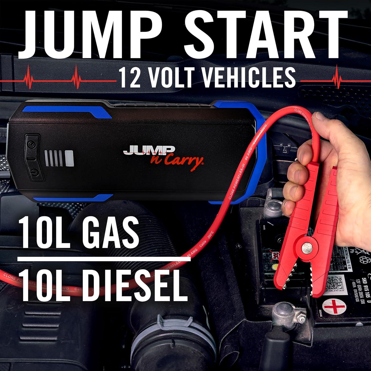 imageClore Automotive JNC325 JumpNCarry 2000A 12 Volt Jump Starter for up to 80L Gasoline and 60L Diesel Engines3000A