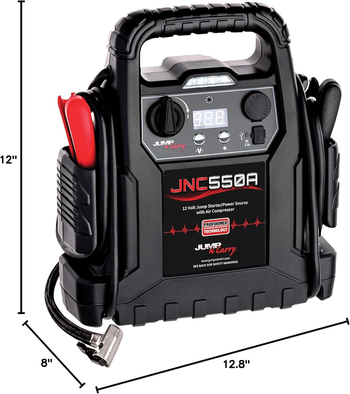 imageClore Automotive JumpNCarry JNC550A 1100 Peak Amp Jump Starter with Air Compressor  Black