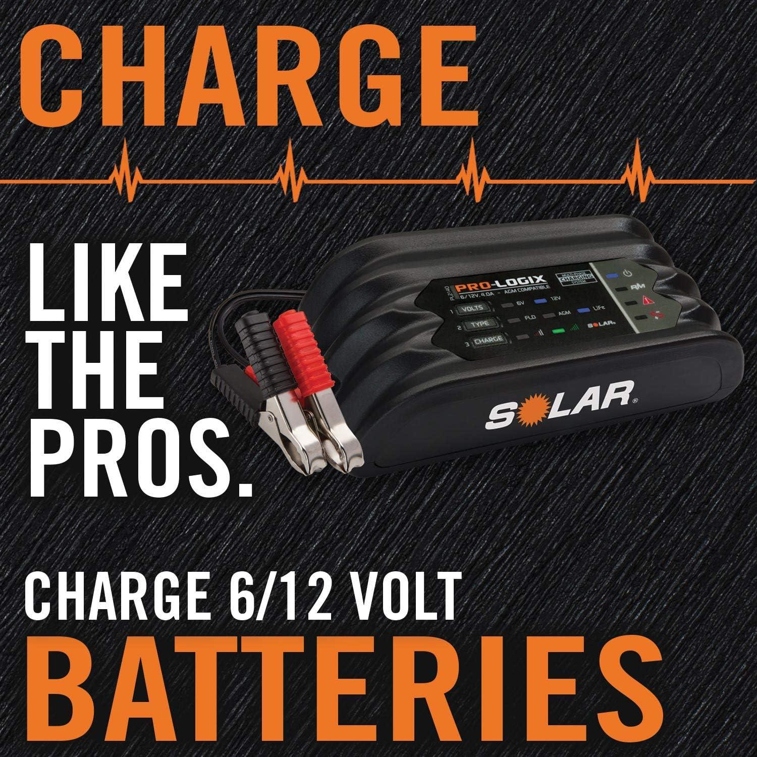 imageClore Automotive PL2140 4Amp FullyAutomatic Smart Charger 6V and 12V Battery Charger Battery Maintainer and Battery Desulfator with Temperature Compensation Gray