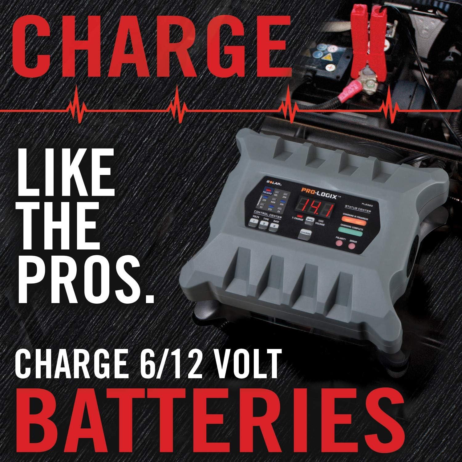 imageClore Automotive PL2320 20Amp FullyAutomatic Smart Charger 6V and 12V Battery Charger Battery Maintainer and Stable Power Supply with Temperature CompensationOne Size