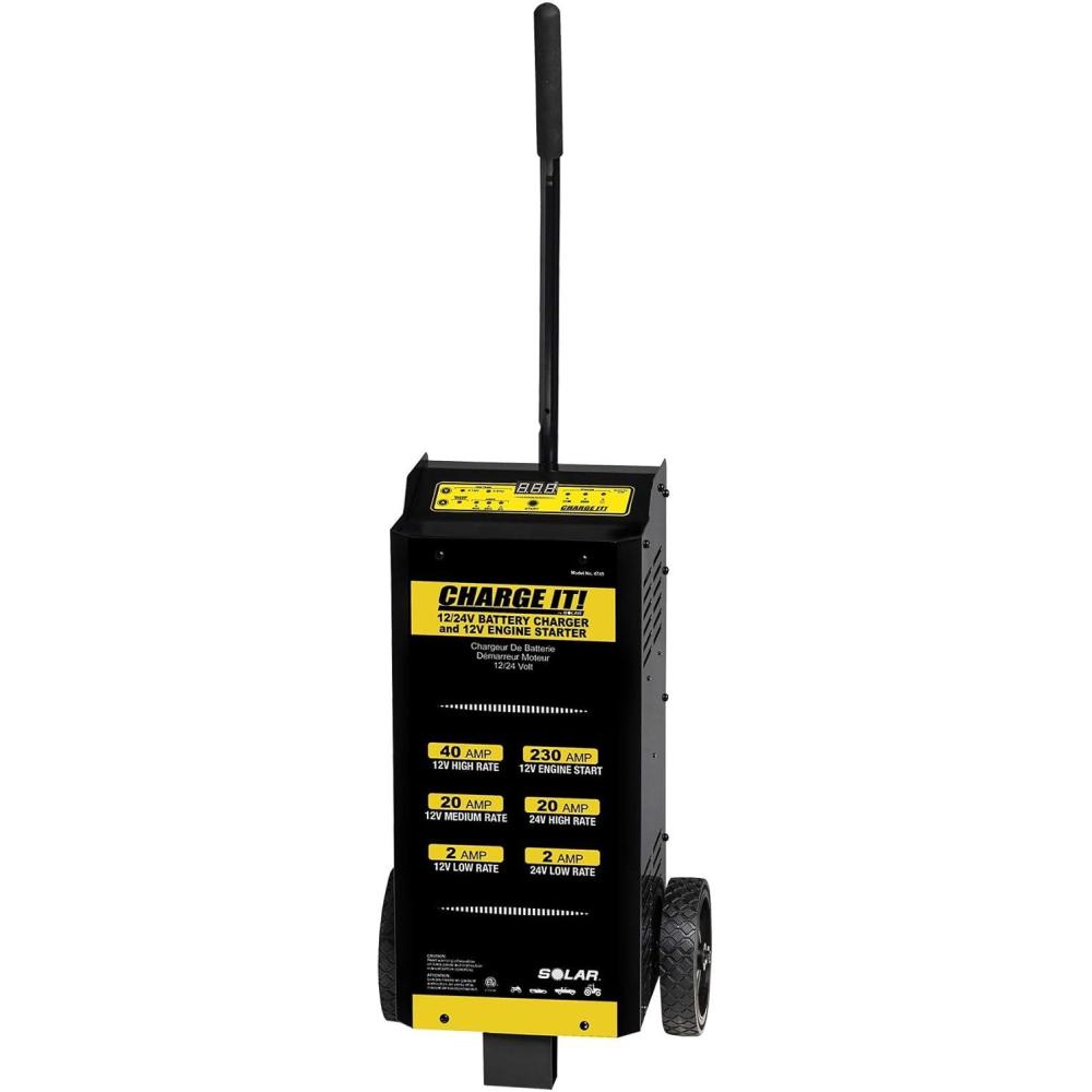imageClore Automotive CHARGE IT 4735 Wheeled Battery Charger 40205200 Amp 612 Volt1224 Volt