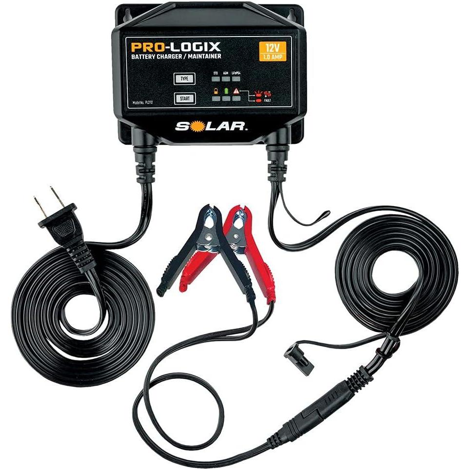 imageClore Automotive PL2112 1Amp FullyAutomatic Smart Charger 12V Battery Charger Battery Maintainer and Battery Desulfator with Temperature Compensation