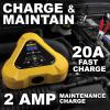imageClore Automotive CHARGE IT 4520 12 Volt 20 Amp FullyAutomatic Smart Battery Charger Battery Maintainer and Desulfator Yellow