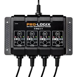 imageClore Automotive PL4020 ProLogix 4Bank 8Amp 2Amp Per Bank Fully Automatic Smart Charger 12V Battery Charger Battery Maintainer Desulfator with Temperature Compensation BlackBattery Maintainence Station  8 Amp