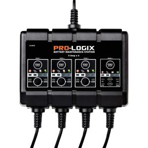 imageClore Automotive PL4020 ProLogix 4Bank 8Amp 2Amp Per Bank Fully Automatic Smart Charger 12V Battery Charger Battery Maintainer Desulfator with Temperature Compensation BlackBattery Maintainence Station  20 Amp